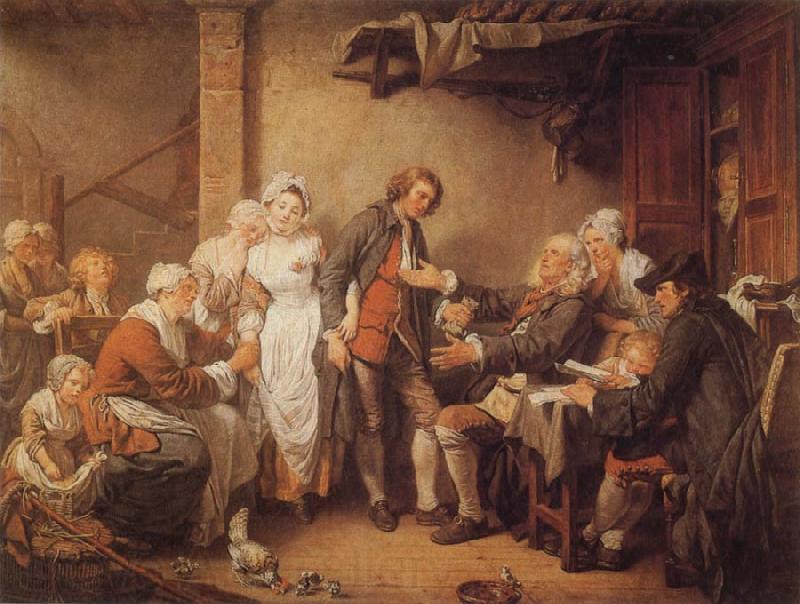 Jean-Baptiste Greuze L'Accordee du  Village Norge oil painting art